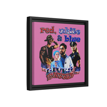 rw&b lives matter - framed canvas art (light pink)