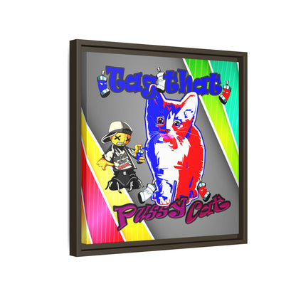 tag that - framed canvas art (rainbow split)