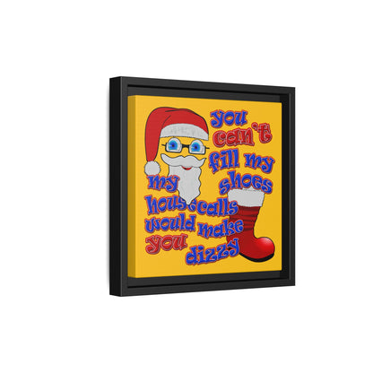 santa's shoes - framed canvas art (yellow)