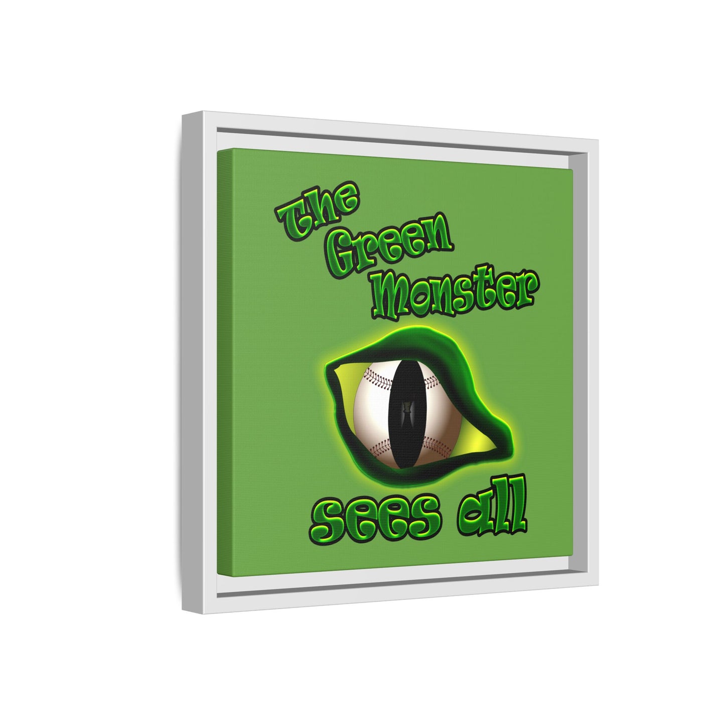 green monster - framed canvas art (green)