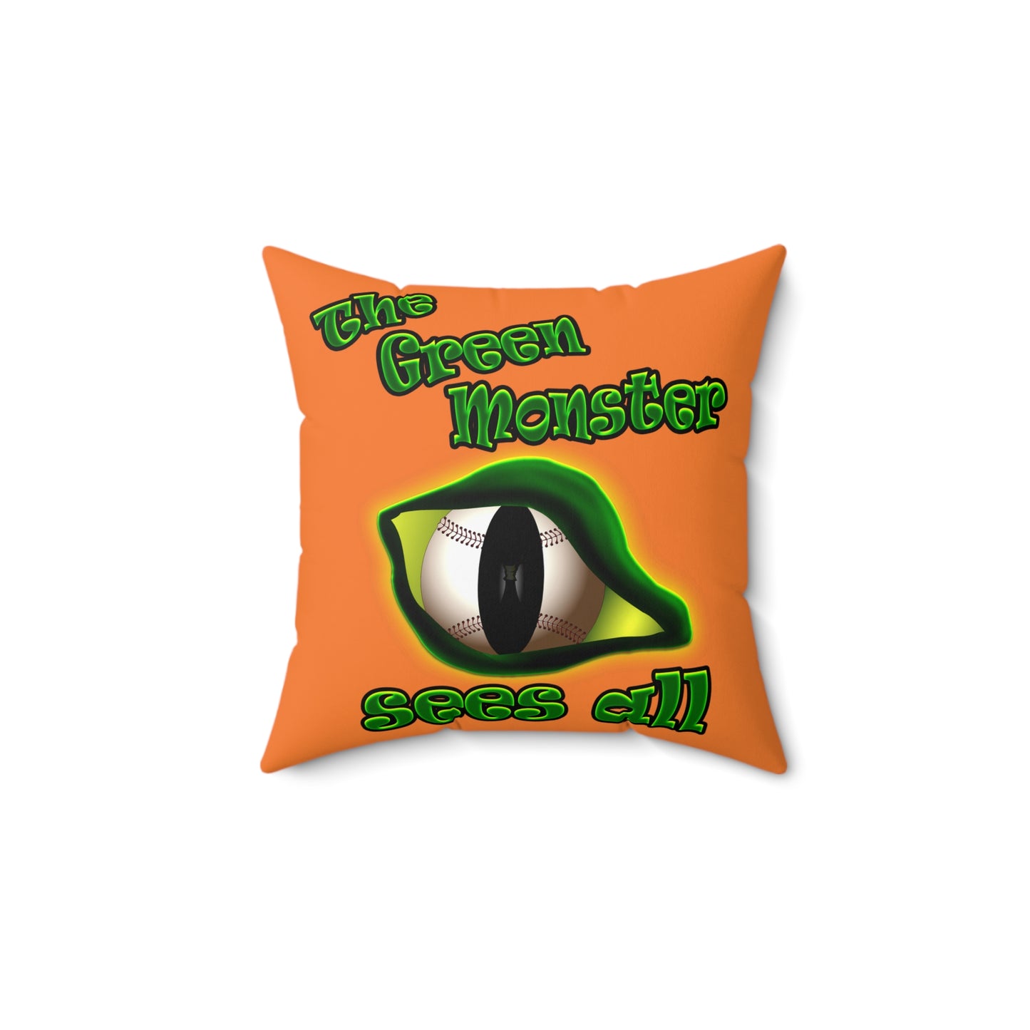 green monster - Spun Polyester Square Pillow - (crusta)