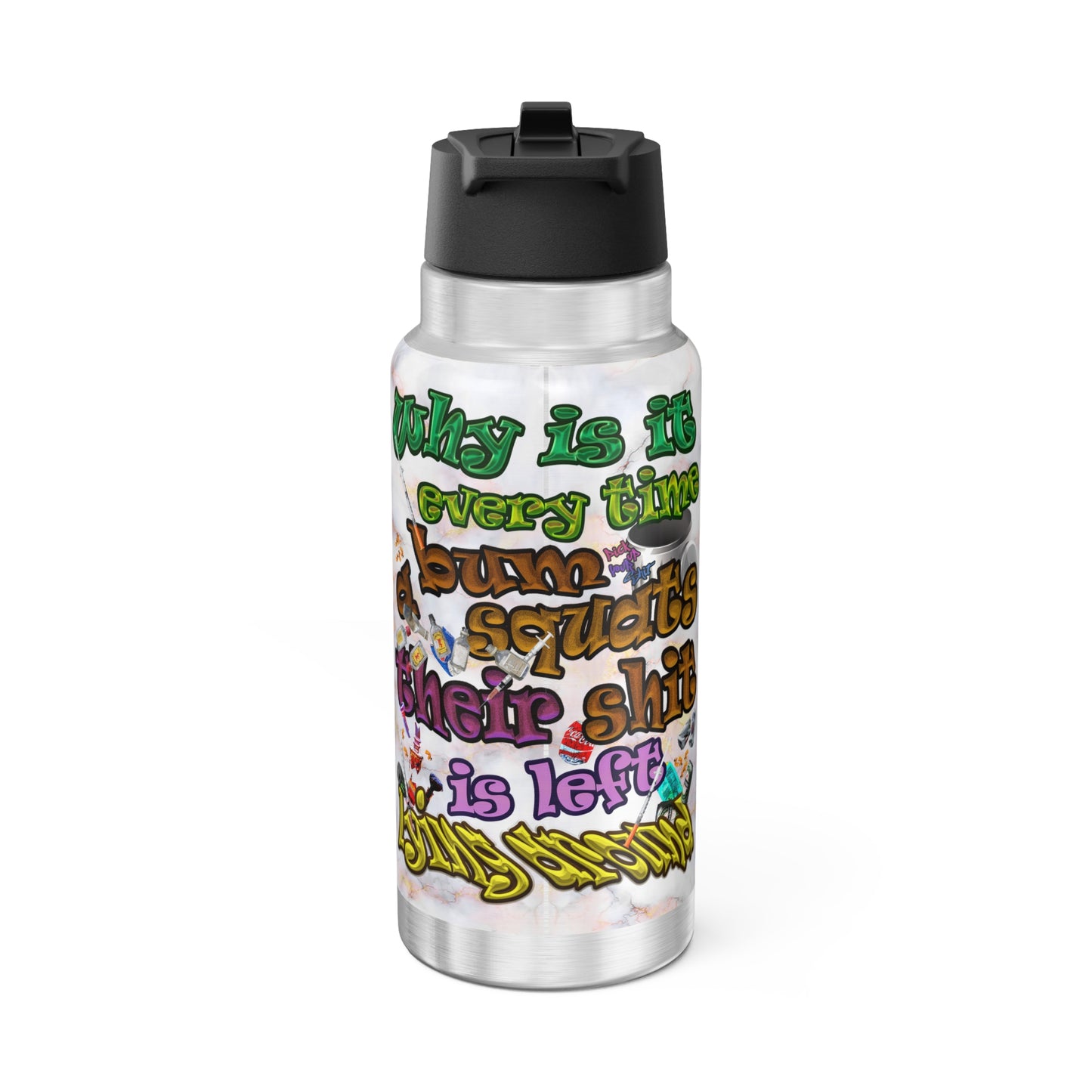 the bum's shit - Gator Tumbler, 32oz (white marble)