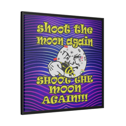 shoot the moon again - framed canvas art (purple wave)