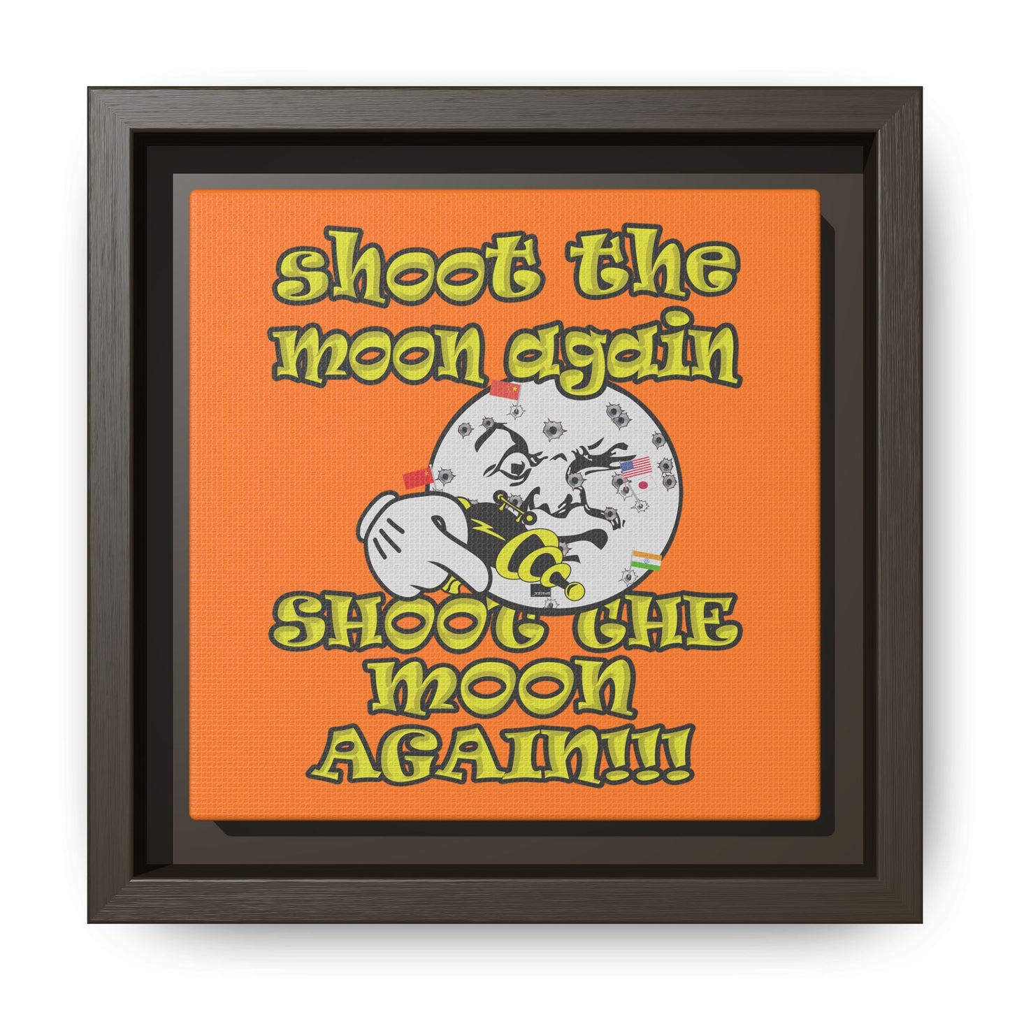 shoot the moon again - framed canvas art (crusta)