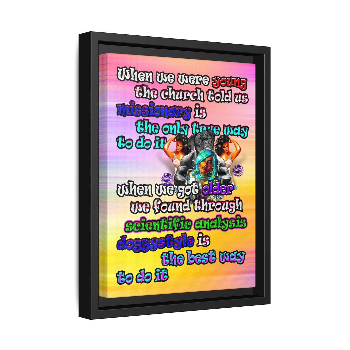 doggystyle - framed canvas art (color blur)
