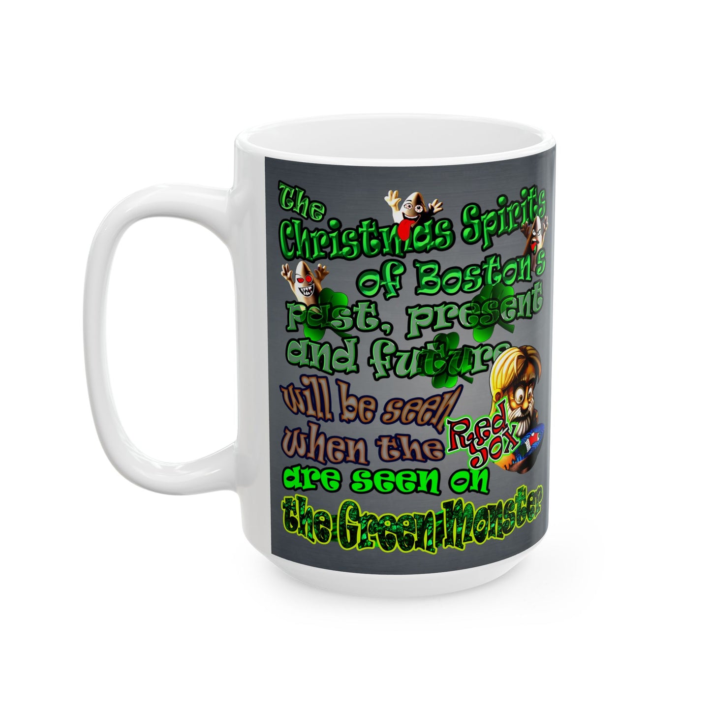 christmas spirits of boston - White Mug (grey-light grey)