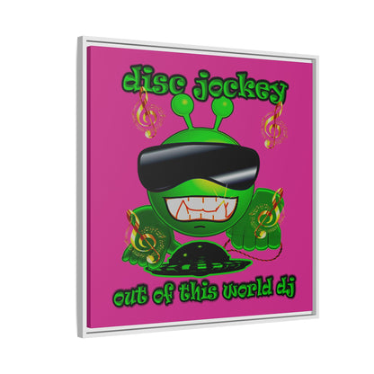 disc jockey - framed canvas art (pink)