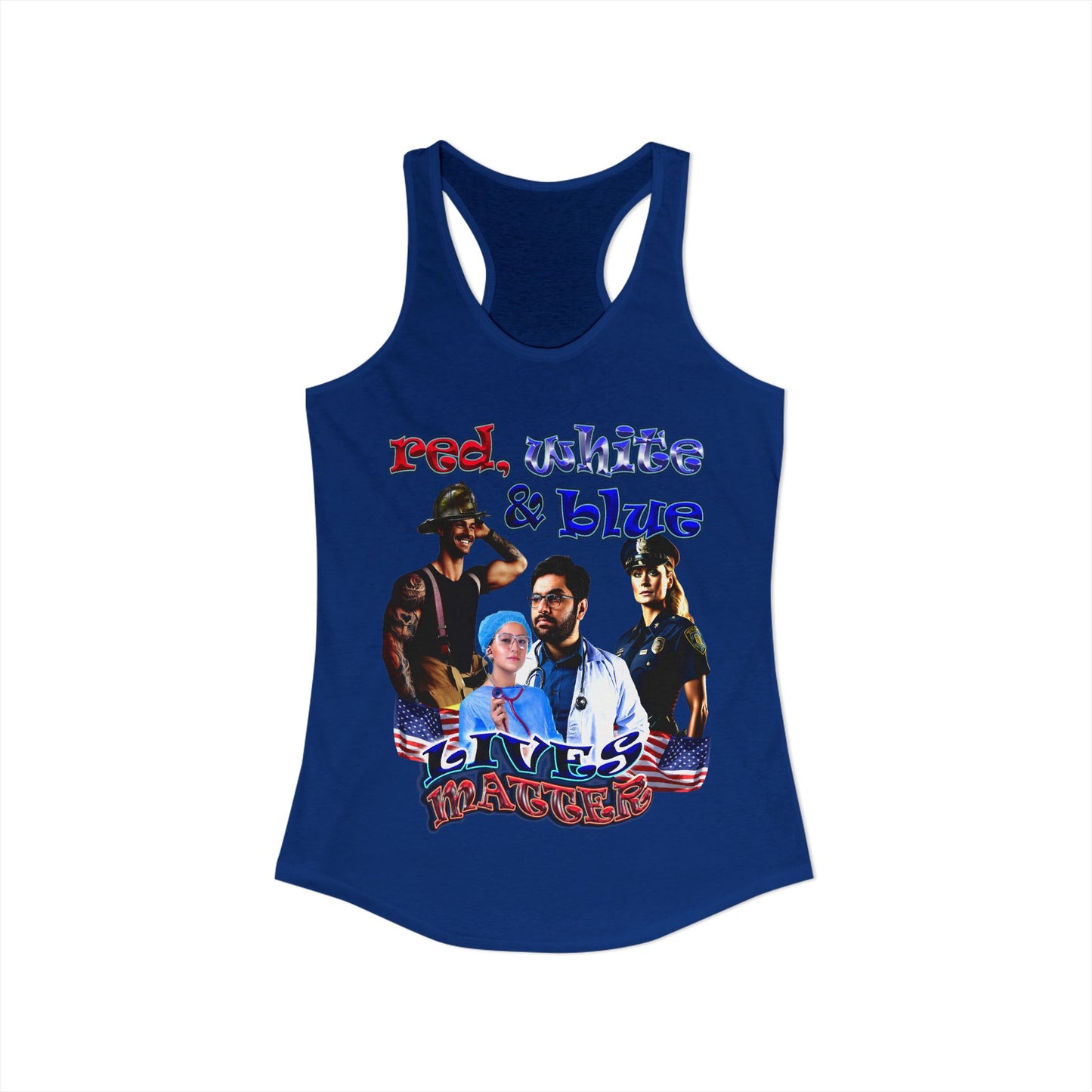 rw&b lives matter - Women's Ideal Racerback Tank