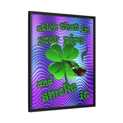 stick that in your pipe and smoke it - framed canvas art (purple wave)