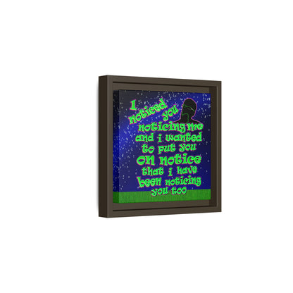 noticed you noticing - framed canvas art ('snoops' background)