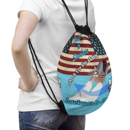 shoot for the stars - Drawstring Bag (faded blue)