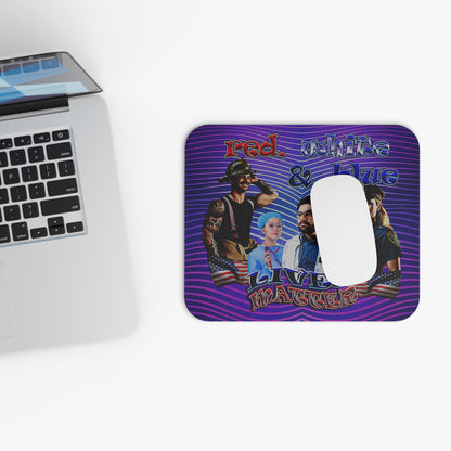 rw&b lives matter - Mouse Pad (Rectangle) (purple wave)