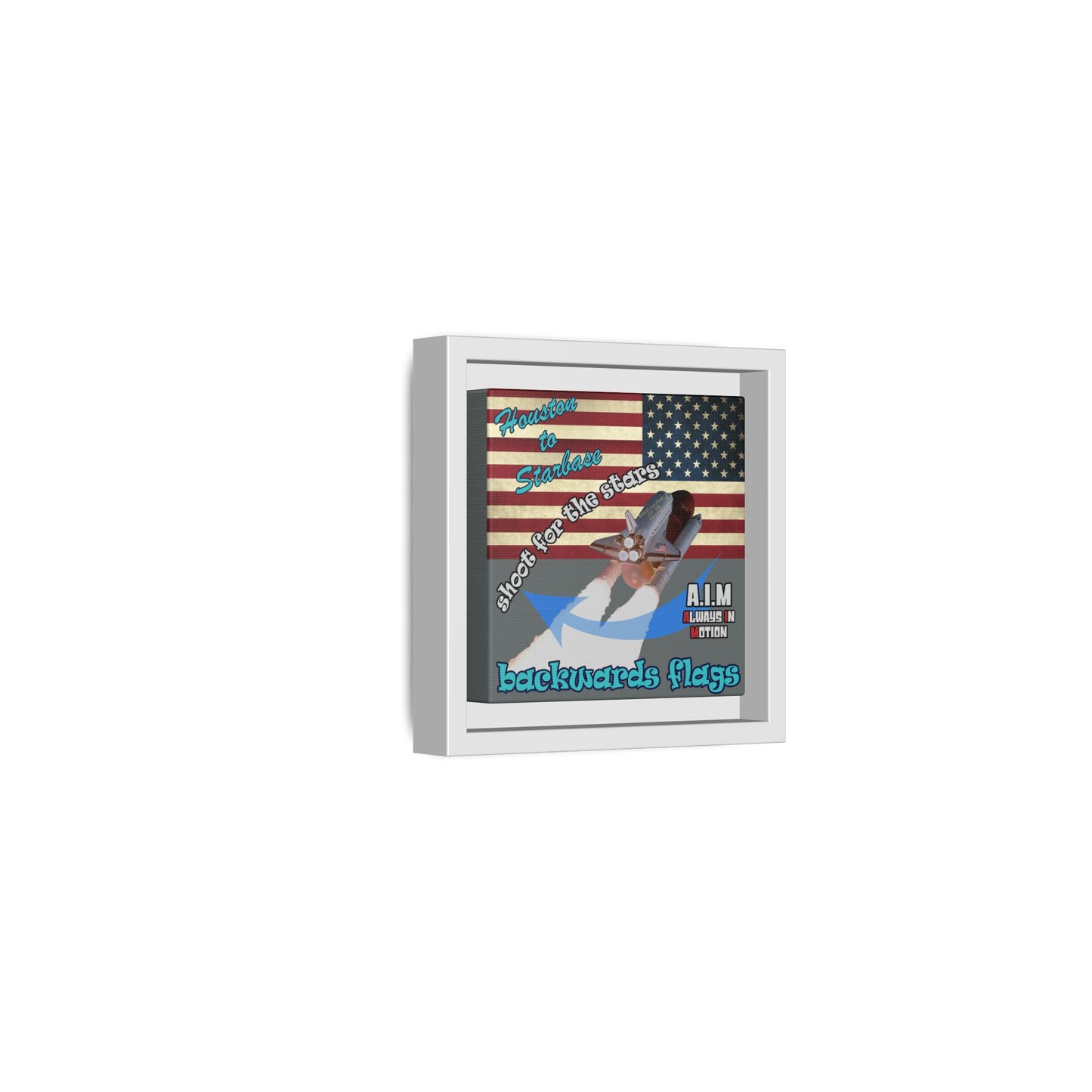 shoot for the stars - framed canvas art (dark grey)