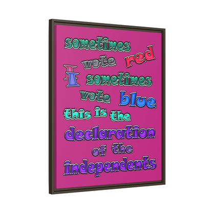 declaration of the independents - framed canvas art (pink)