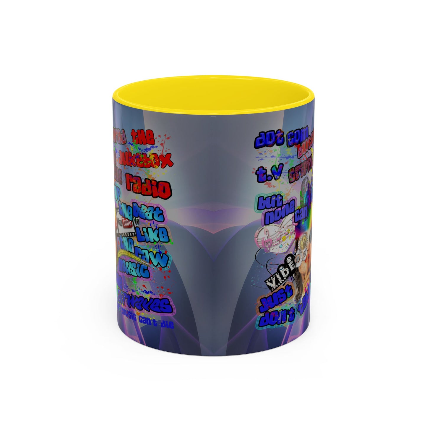 drop the beat - Accent Mug (grey-pink wave)