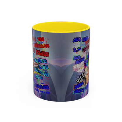 drop the beat - Accent Mug (grey-pink wave)