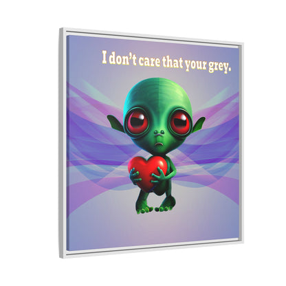 I don't care that your grey - framed canvas art (light blue-pink wave)