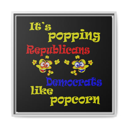 popping like popcorn - framed canvas art (black)
