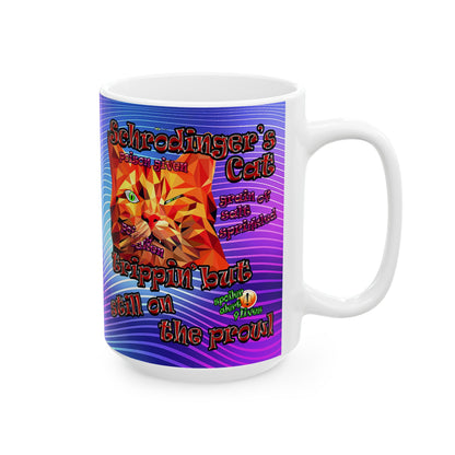 schrodinger's cat - White Mug (purple wave)