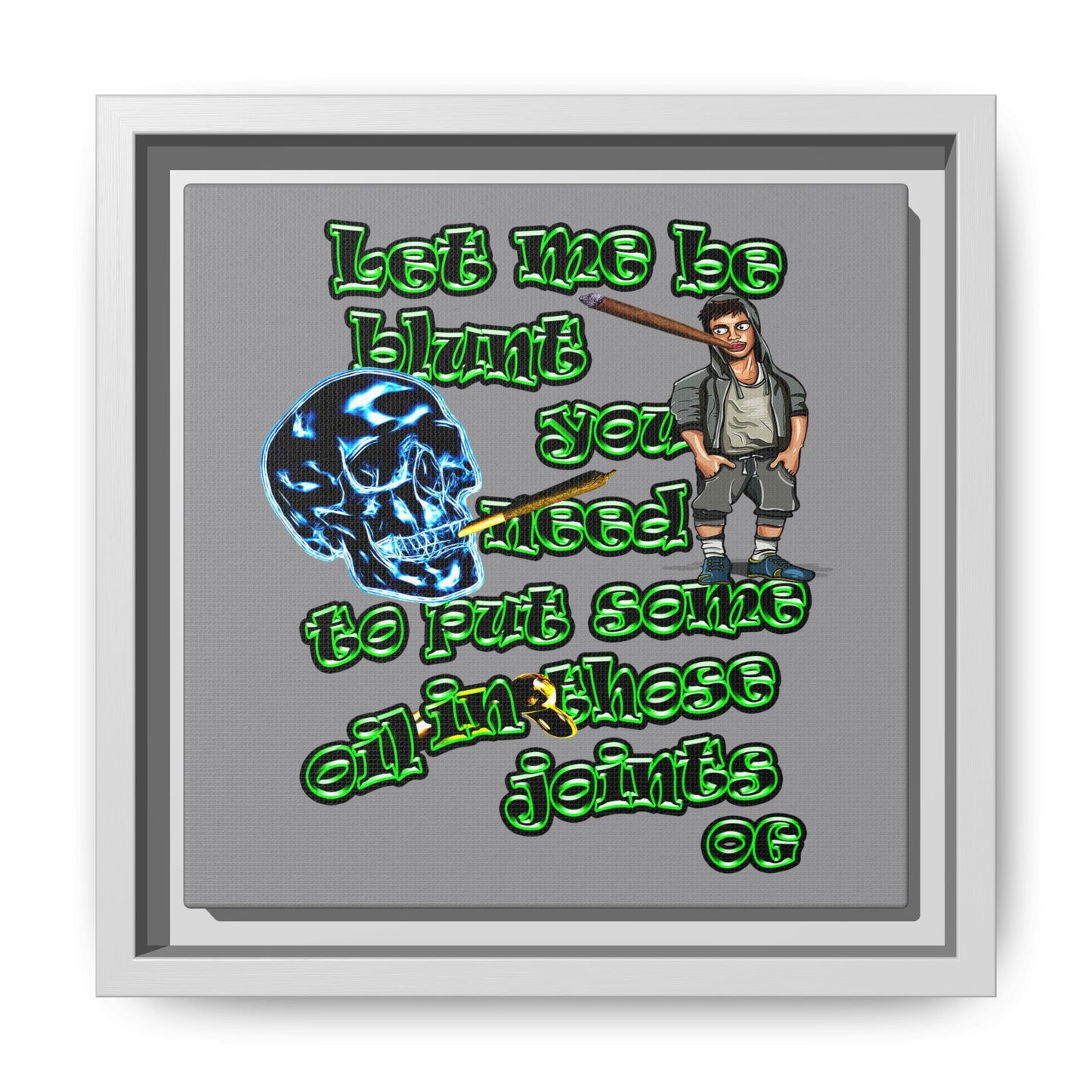 og - framed canvas art (grey)