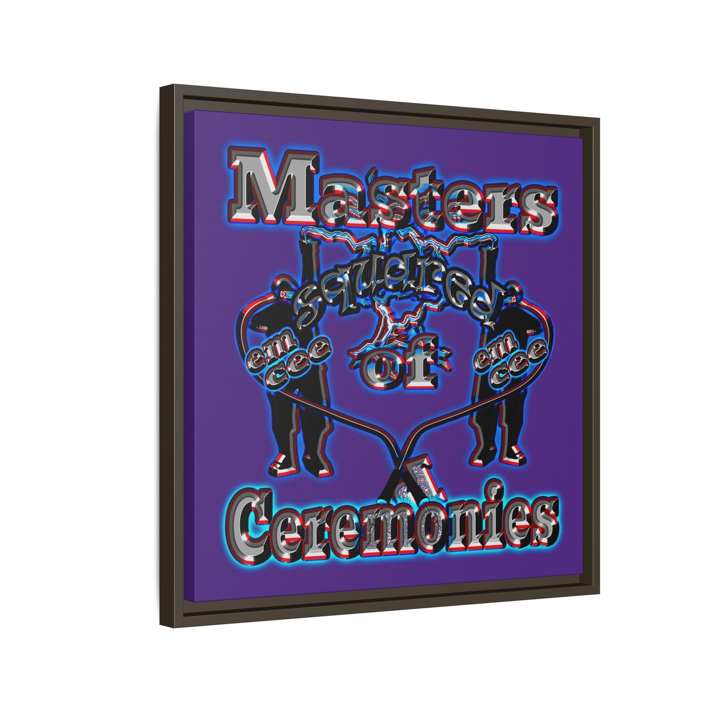 em cee squared - framed canvas art (purple)