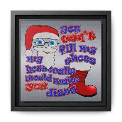 santa's shoes - framed canvas art (brushed nickel)