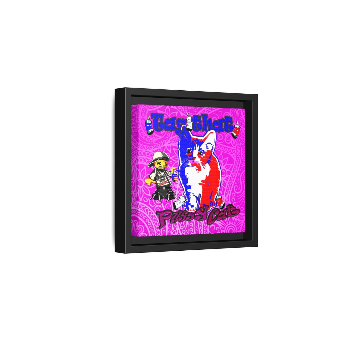 tag that - framed canvas art (pink swirl)