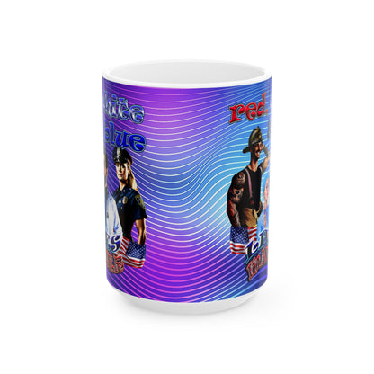 rw&b lives matter - White Mug (purple wave)