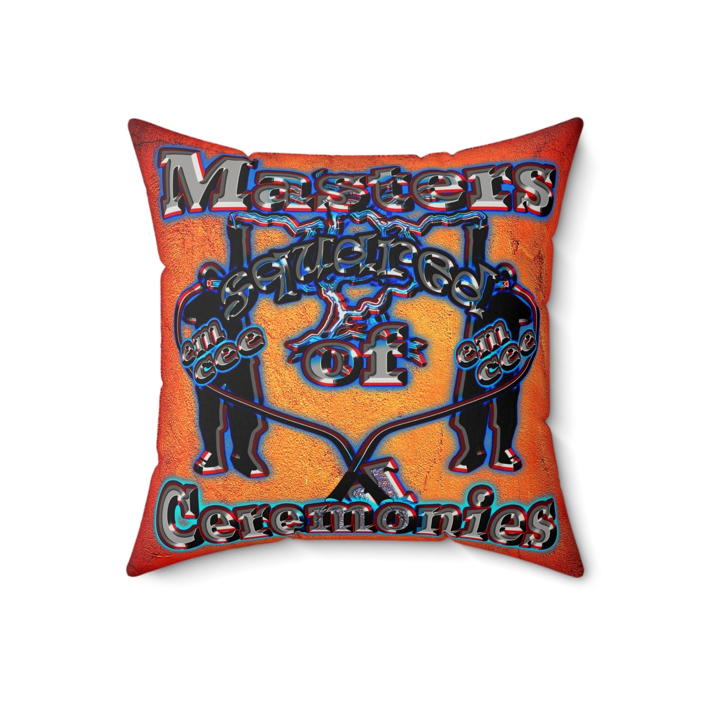em cee squared - Faux Suede Square Pillow - (burnt orange)