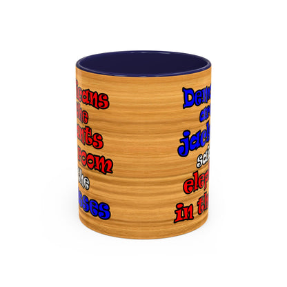 donkeys and elephants - Accent Mug (butterscotch wood finish)