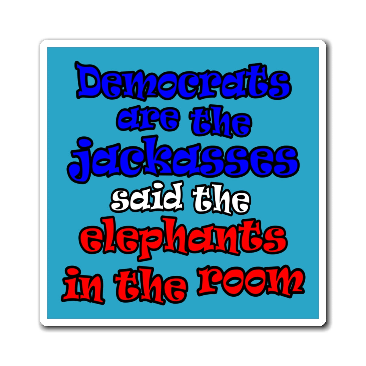 donkeys and elephants - Magnets - (turquoise)