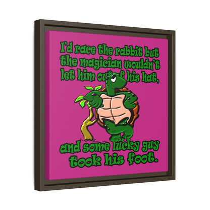 turtle race - framed canvas art (pink)