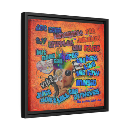 drop the beat - framed canvas art (burnt orange)