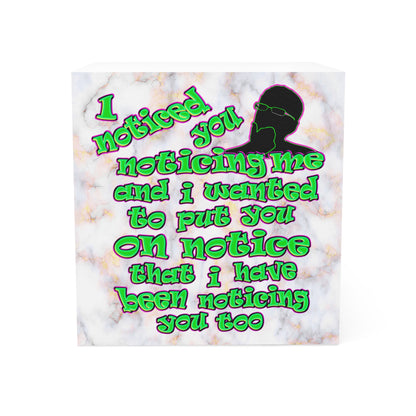 noticed you noticing - note cube (white marble)