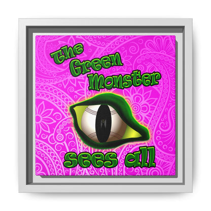 green monster - framed canvas art (pink swirl)