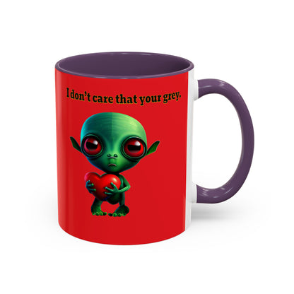 I don't care that your grey - Accent Mug (red)