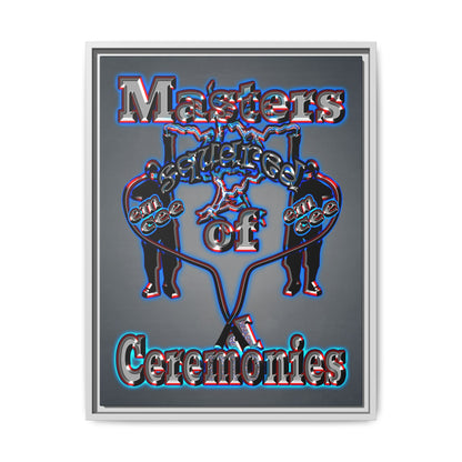 em cee squared - framed canvas art (grey-light grey)