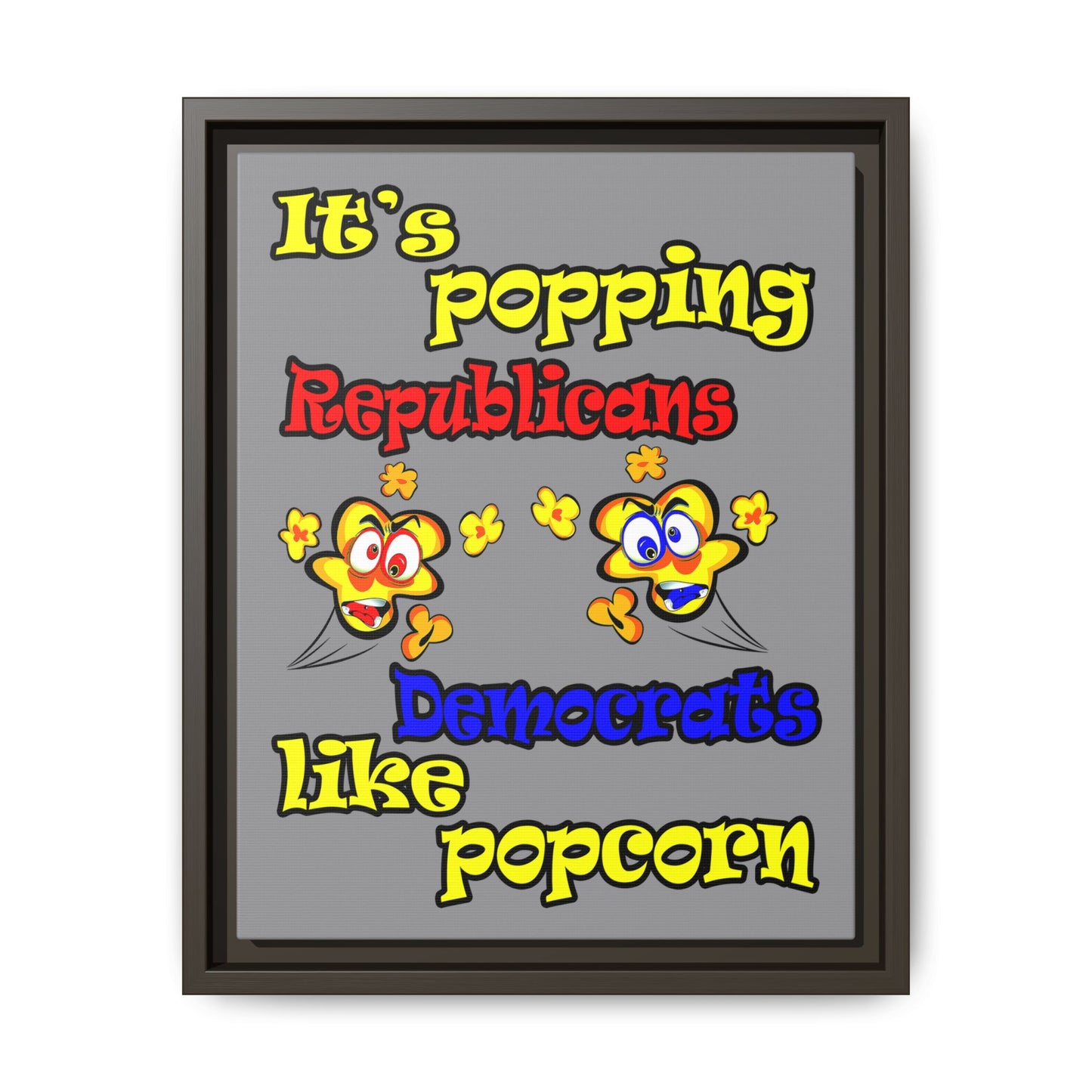 popping like popcorn - framed canvas art (grey)