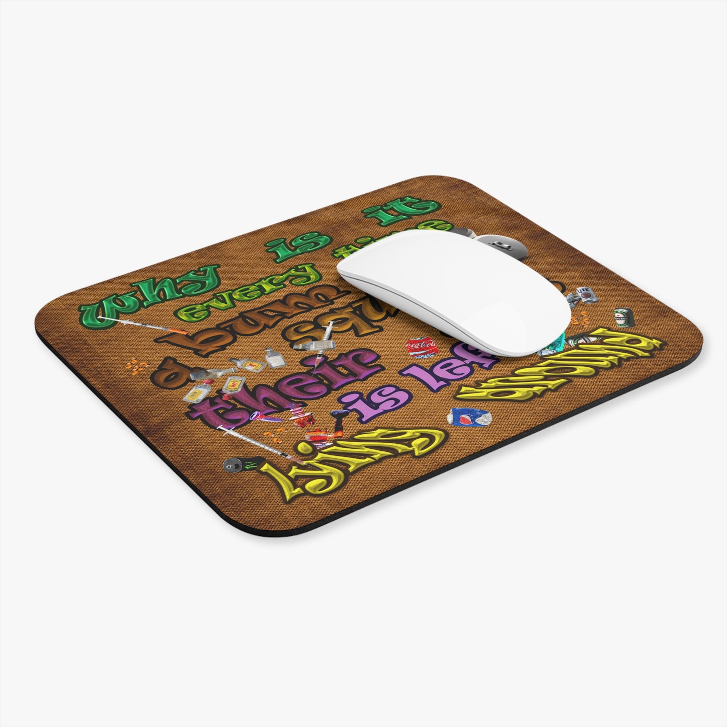 the bum's shit - Mouse Pad (Rectangle) (brown papyrus)