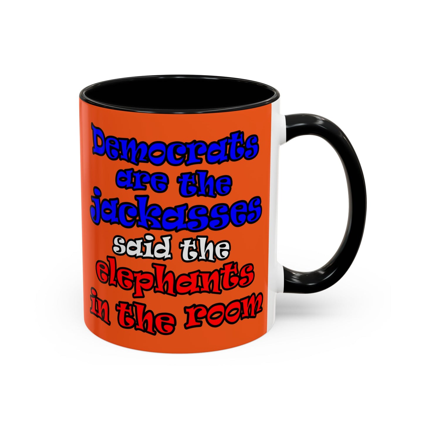 donkeys and elephants - Accent Mug (orange)