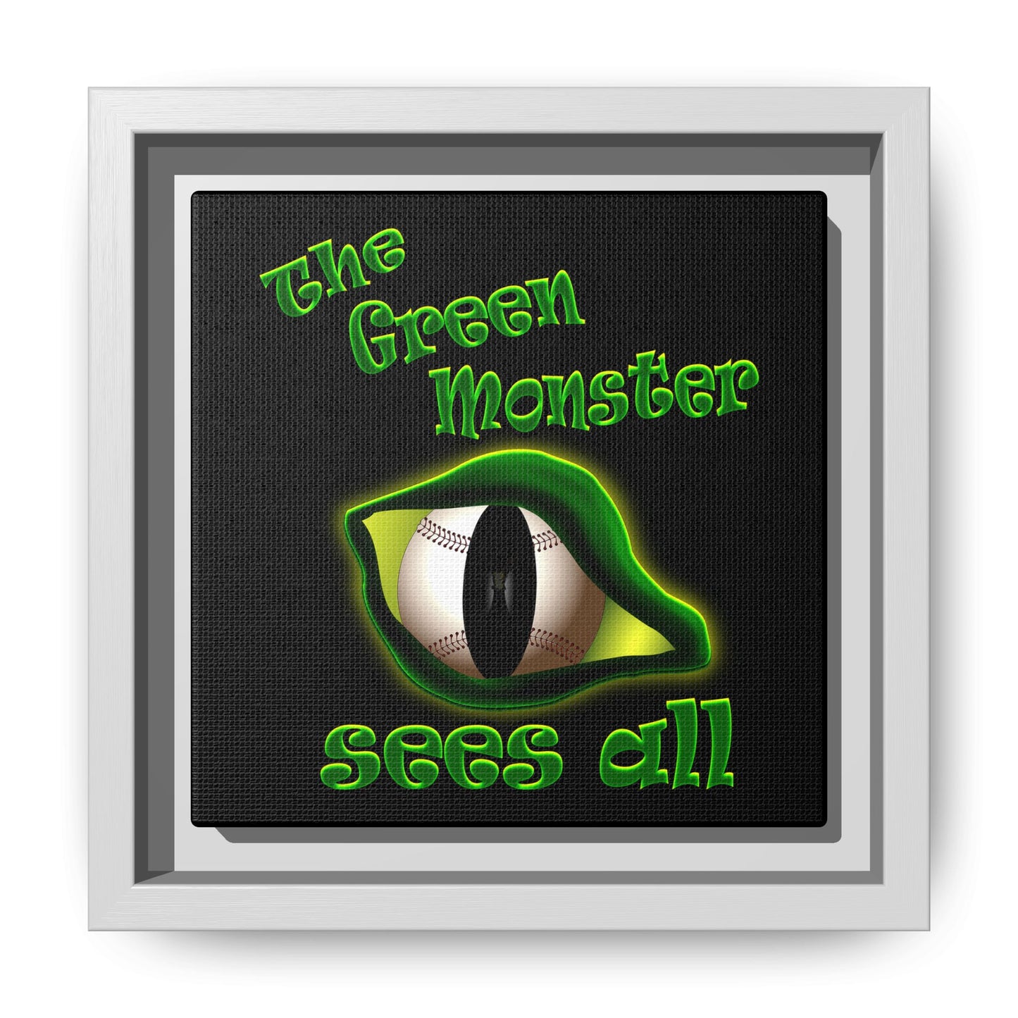green monster - framed canvas art (black)