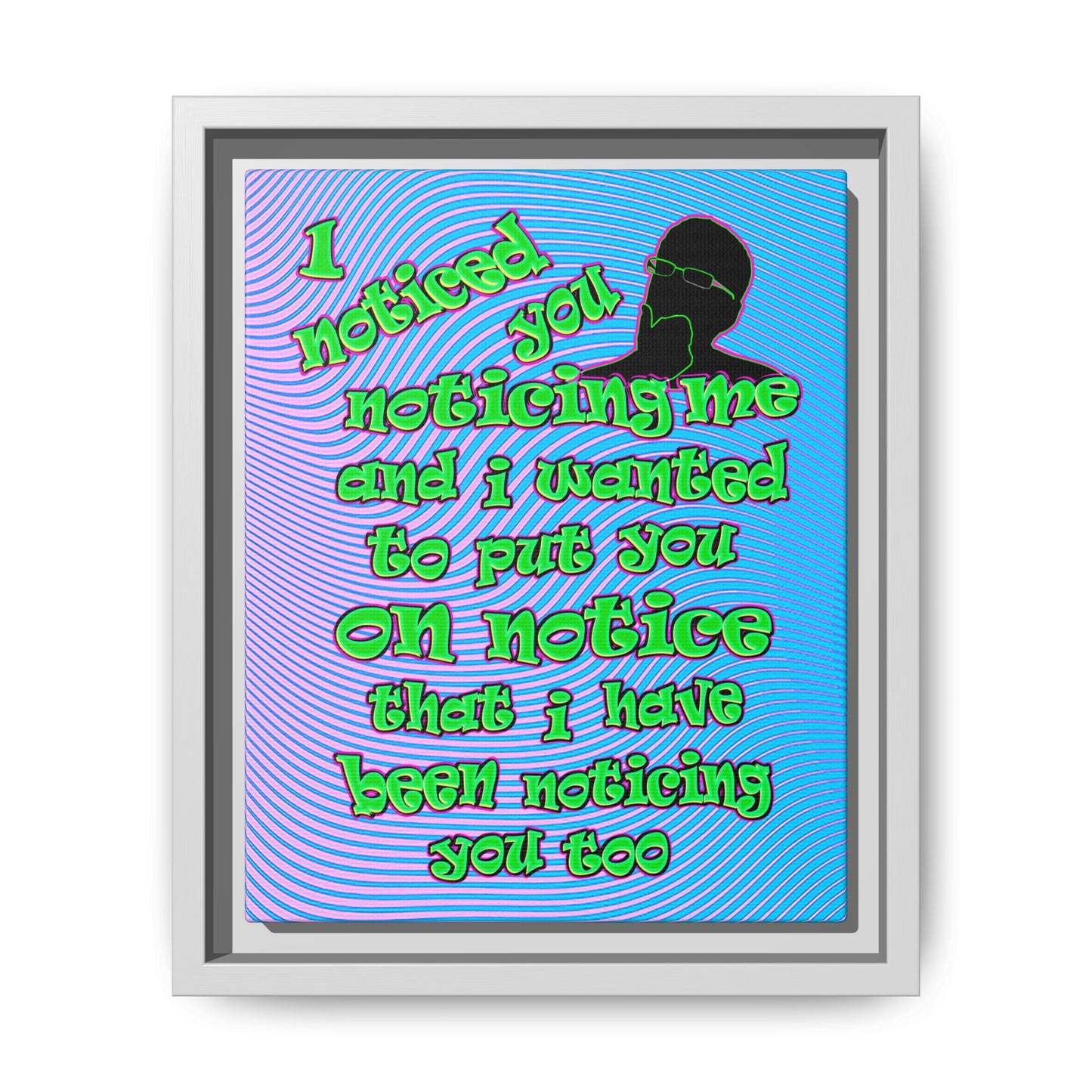 noticed you noticing - framed canvas art (light blue-purple wave)