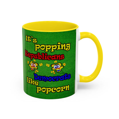 popping like popcorn - Accent Mug (green turf)