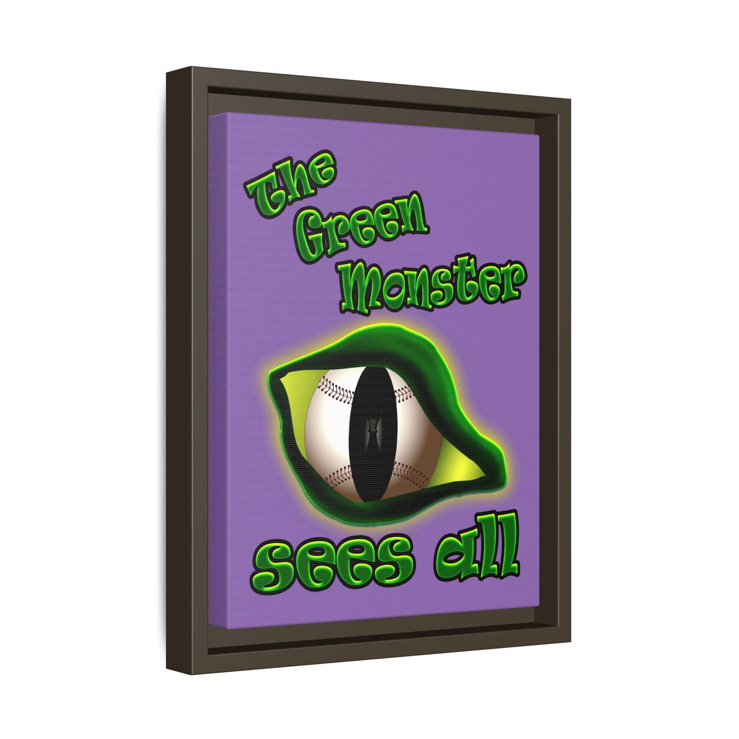 green monster - framed canvas art (light purple)