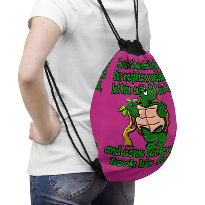 turtle race - Drawstring Bag (pink)