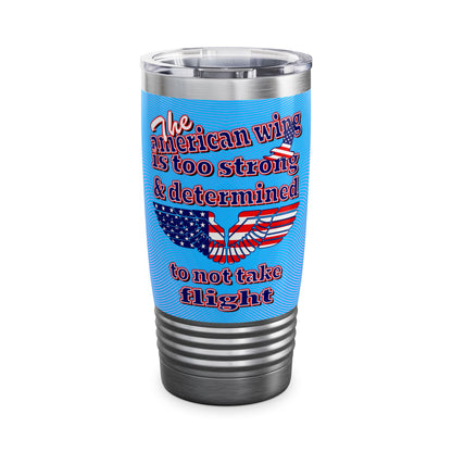 american wing - Ringneck Tumbler, 20oz (light blue-purple wave)