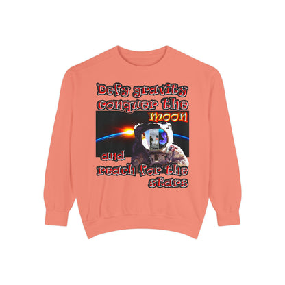 defy conquer reach - Unisex Garment-Dyed Sweatshirt