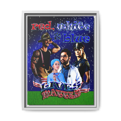 rw&b lives matter - framed canvas art ('snoops' background)