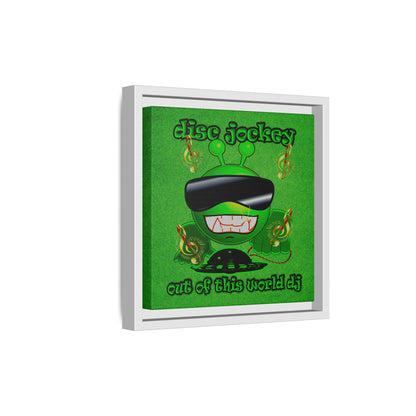 disc jockey - framed canvas art (green turf)