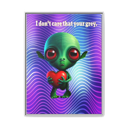 I don't care that your grey - framed canvas art (purple wave)